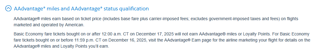 AA Basic Economy Changes