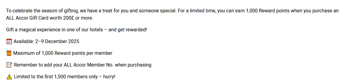 ALL Gift Card Points Bonus