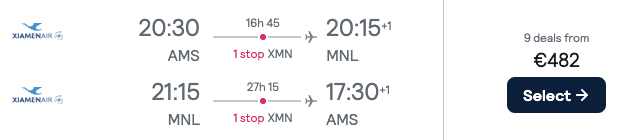 AMS XMN MNL