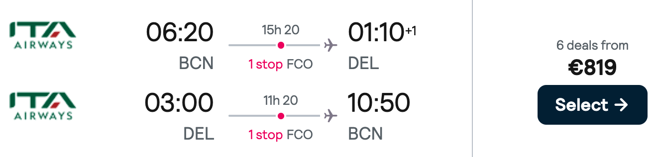AZ BCN DEL 819