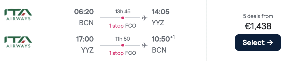 AZ BCN YYZ C 2025