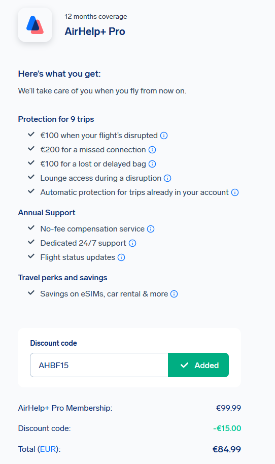 AirHelp+ Black Week Discount Code