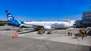 Alaska Airlines 737 at gate