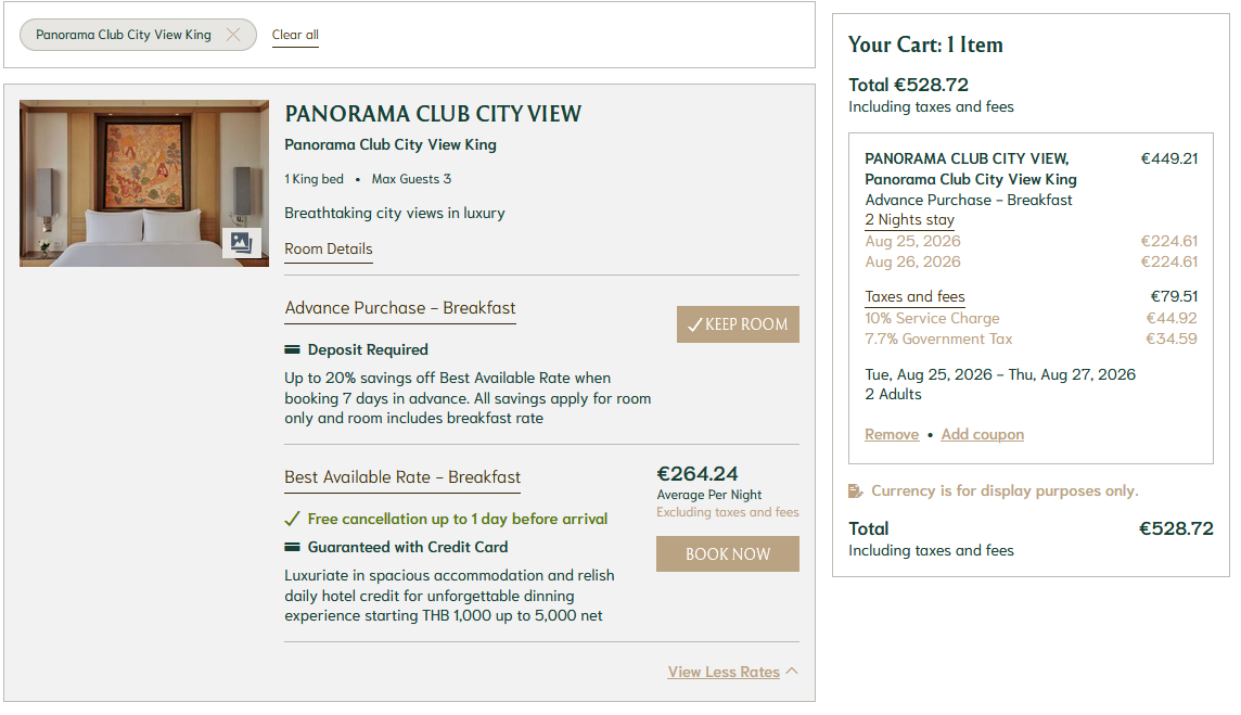 BANYAN TREE BANGKOK Reservations Hotel Price
