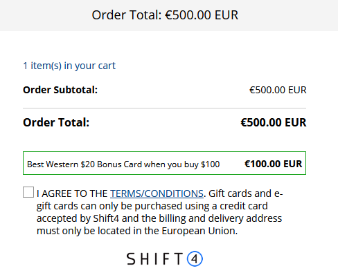 Best Western Gift Card Bonus