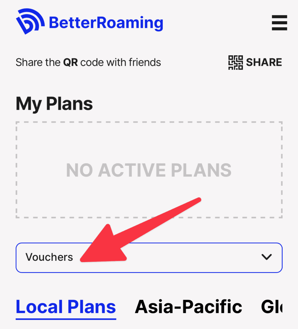 BetterRoaming Voucher Field