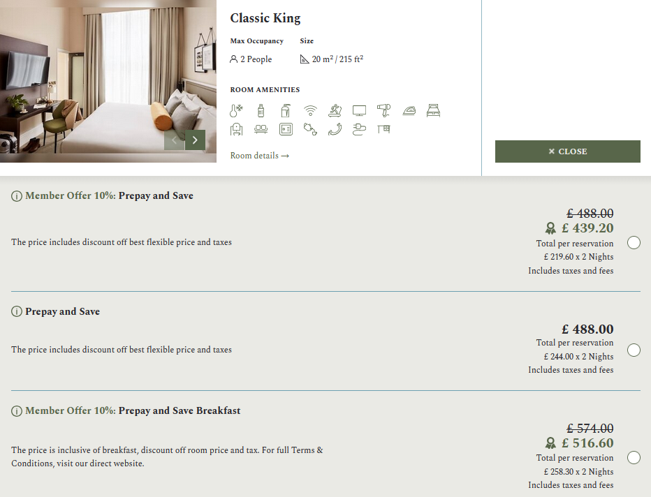 Clermont London Hotel Price