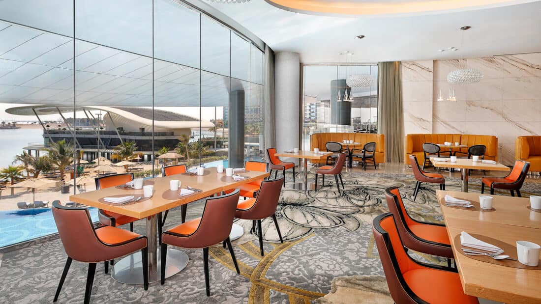 Conrad Abu Dhabi Etihad Towers Rosewater Restaurant Indoor Seating Area (2) webp