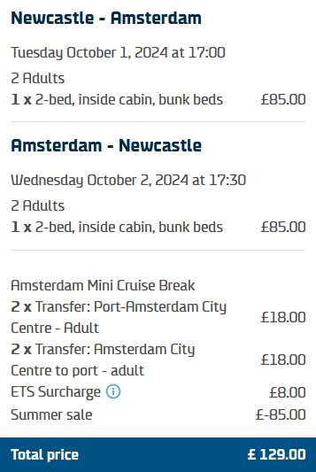 DFDS Mini Cruise Offer
