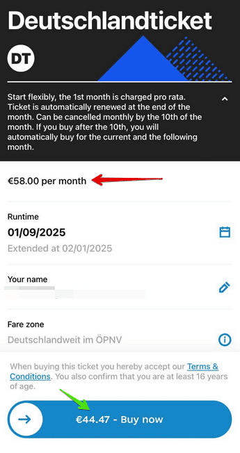 Deutschland Ticket Discounted Price