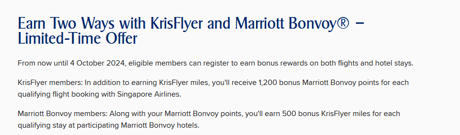 Earn Two Ways with KrisFlyer and Marriott Bonvoy