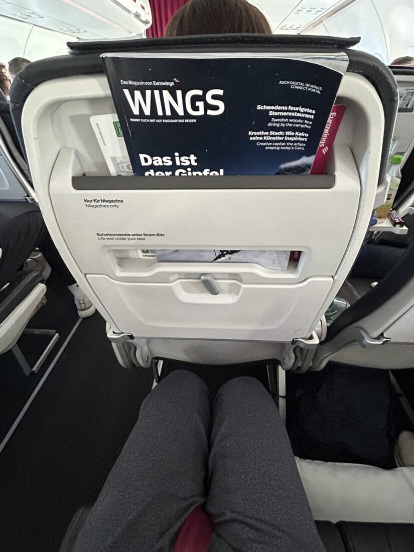Eurowings Bizclass Sitzabstand
