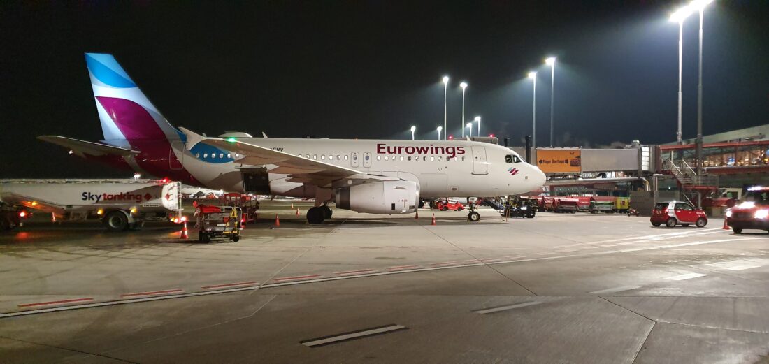 Eurowings in Hamburg at Night