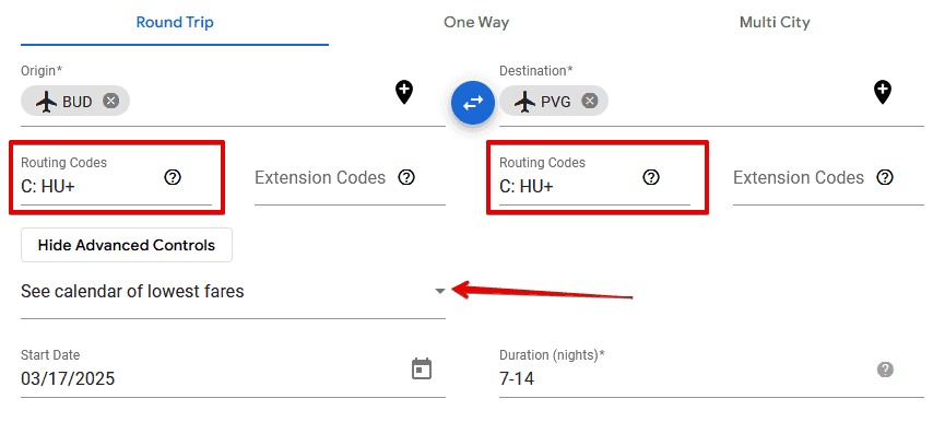 Find HU on ITA