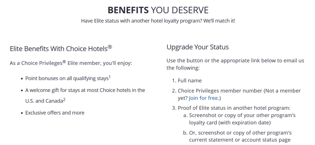 Get Your Elite Hotel Status Matched Choice Privileges
