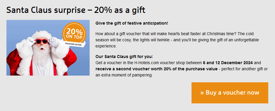 Give or buy hotel vouchers H Hotels Dec2024