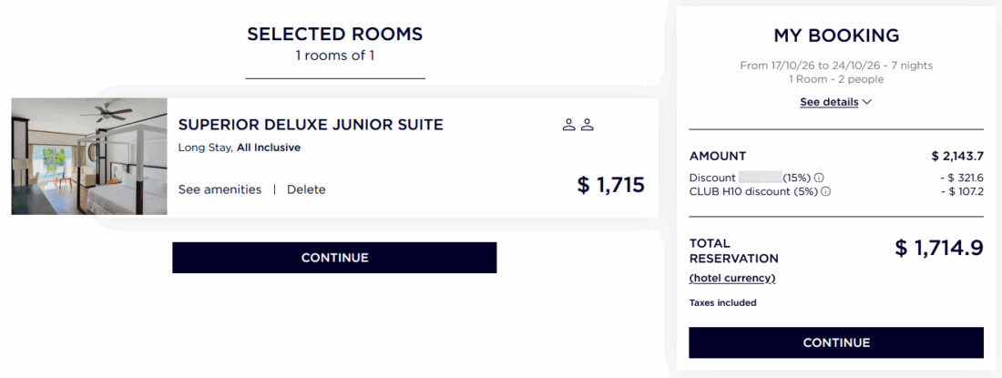 H10 Hotels Discount Autumn 2025