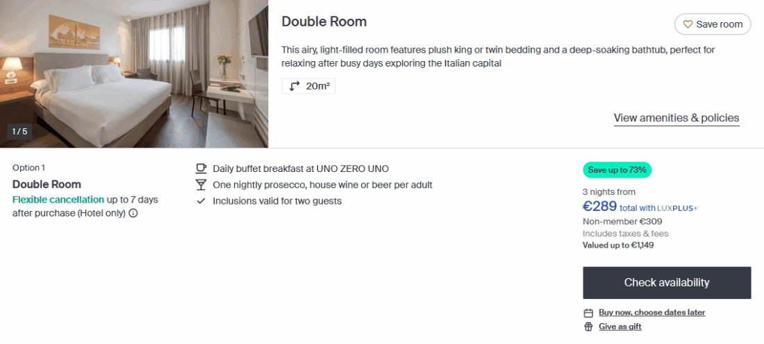 H10 Roma Città (Rome) Today's 2025 26 Deal Luxury Escapes