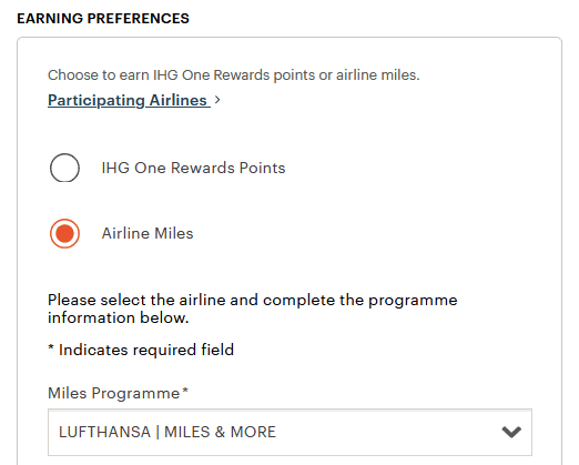 IHG One Rewards Account Management Preferences