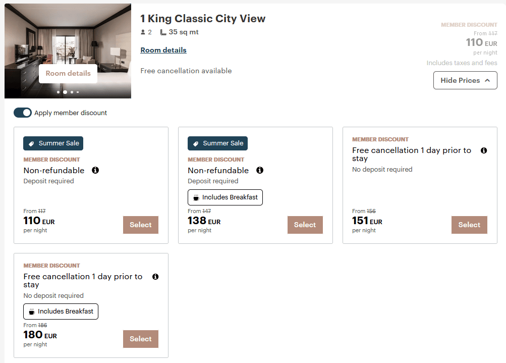 InterContinental Malta IHG Pricingb