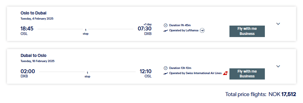 LH OSL DXB C 750