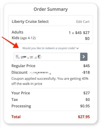 liberty cruise promo code