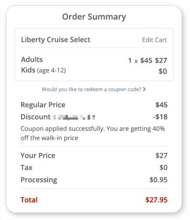 liberty cruise coupon code