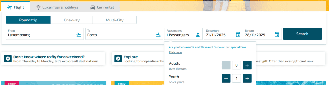 Luxair Youth Fare
