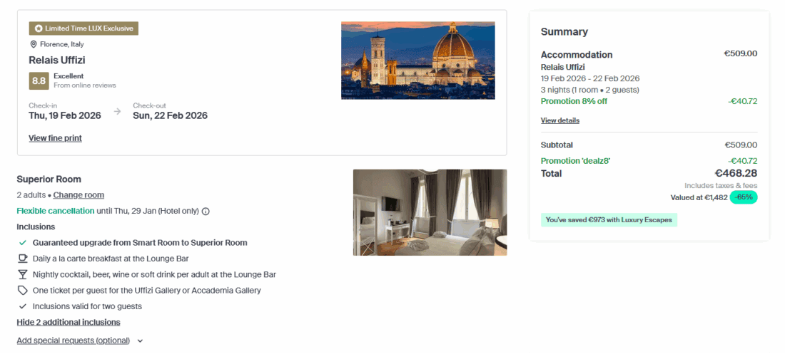 Luxury Escapes Realis Uffizi