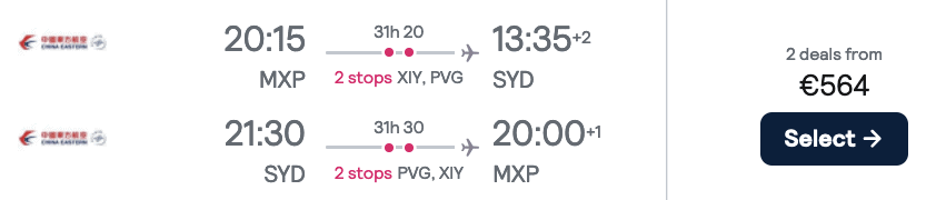 MU MXP SYD