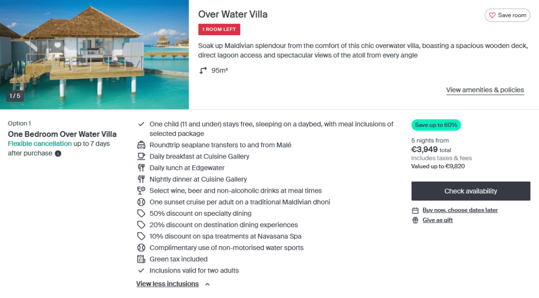 Maldives OUTRIGGER Overwater Villas with Daily Breakfast Luxury Escapes