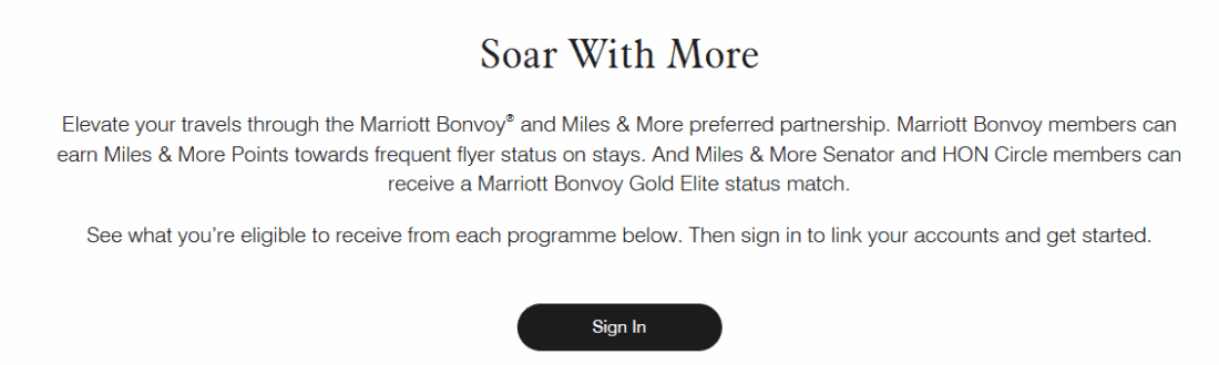 Marriott Bonvoy Miles and More Connection