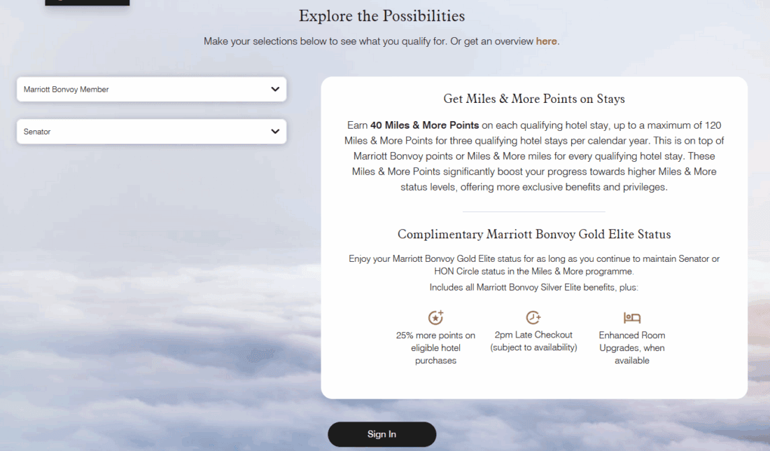 Marriott Bonvoy Miles and More Connection Match