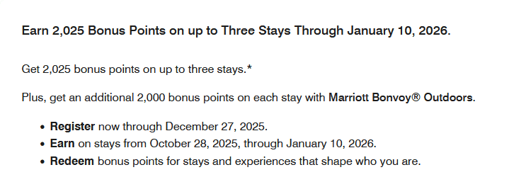 Marriott Bonvoy Promo October 2025