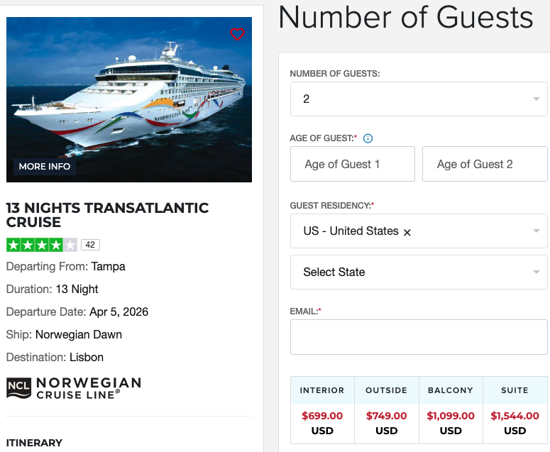 NCL CD Dawn crossing