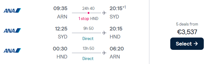 NH ARN SYD HND ARN C 3600