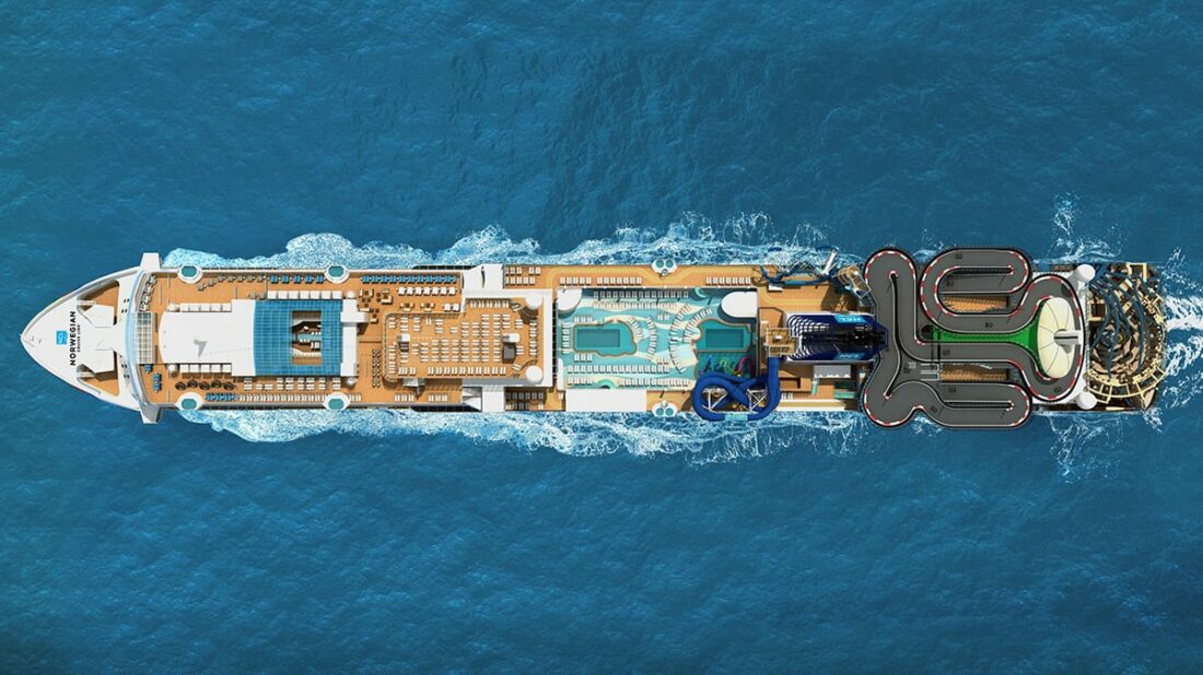 Norwegian Encore Final Birds Eye Aerial