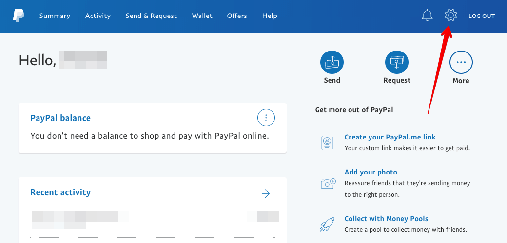 PayPal Change Settings
