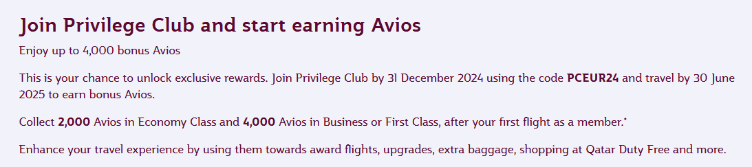 Privilege Club Qatar Airways Promotion