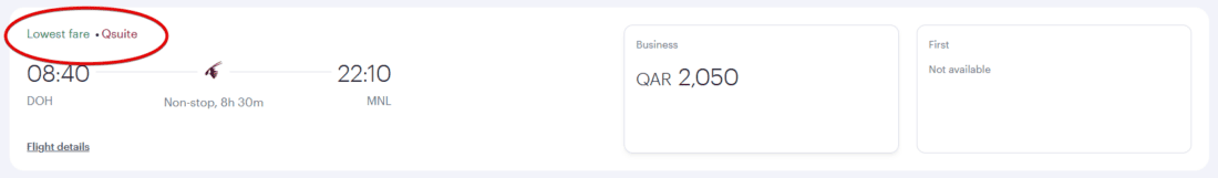 Qatar Airways QSuite Marker