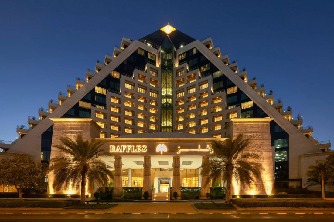 Raffles Dubai ext with logo