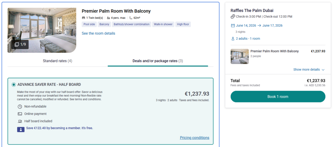 Raffles The Palm Dubai Accor