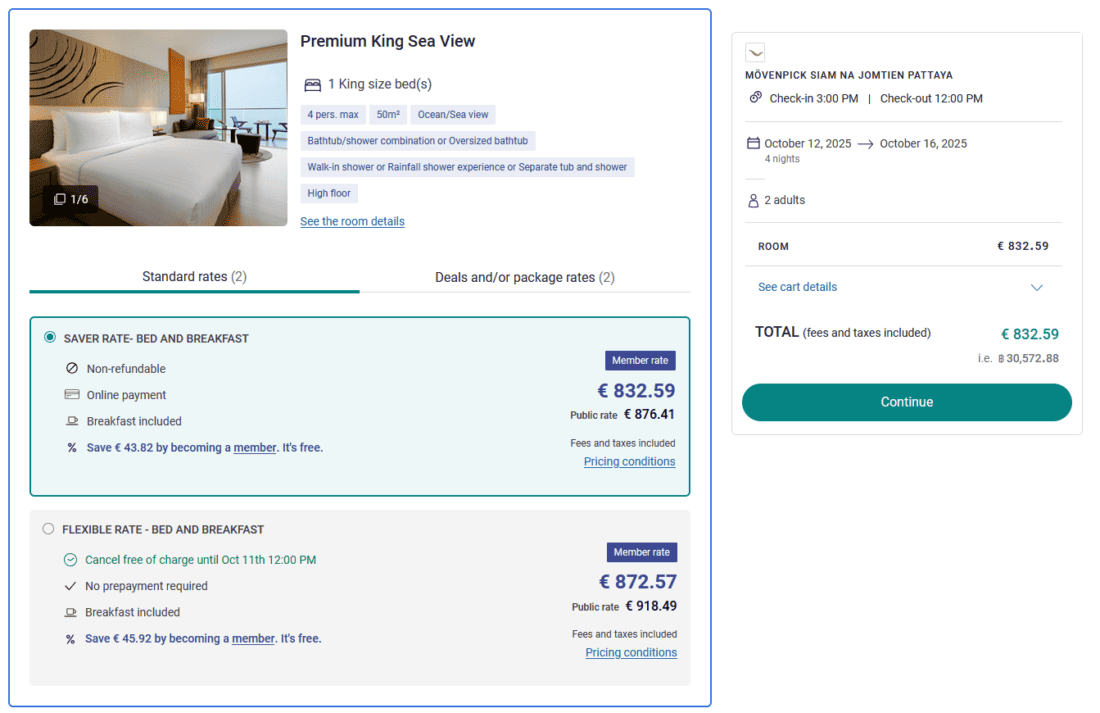 Rates Mövenpick Siam Na Jomtien Pattaya ALL Accor Live Limitless Price