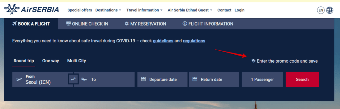 Redeem Air Serbia Coupon Code I