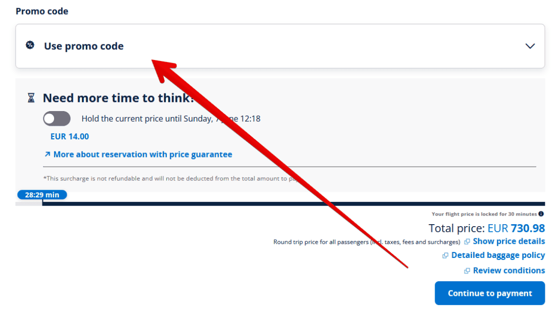 Redeem ITA AIrways Promo Code