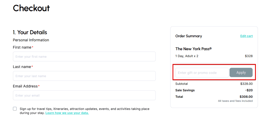 Redeem New York Pass I