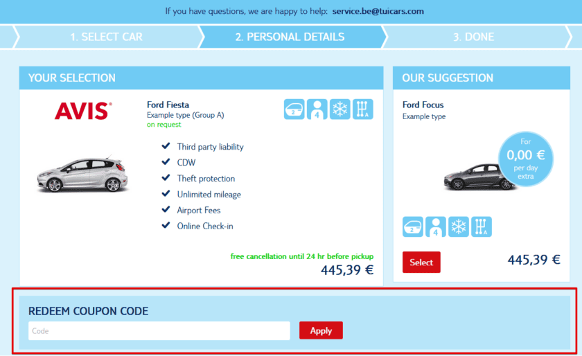 TUI Cars Coupon Code €15 Discount on Worldwide Car Rentals of 3+ Days (No Minimum Spending