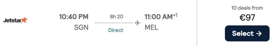 SGN MEL 2024 Jetstar