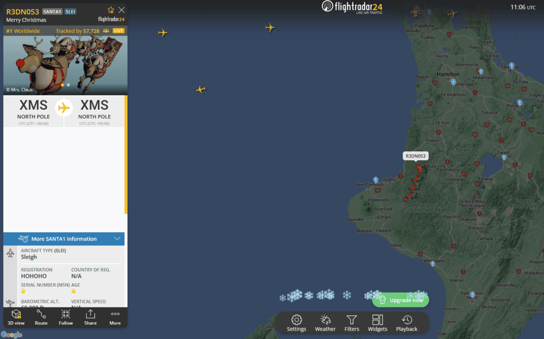 Santa on Flight Radar