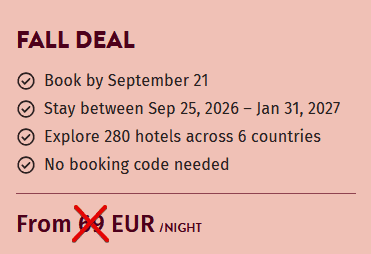 Scandic Hotels Fall Deal